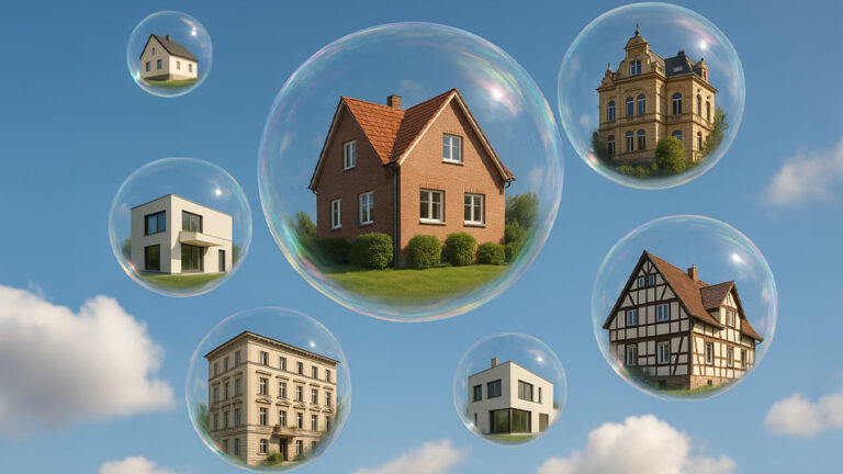 Käufer oder Verkäufermarkt_klein-Copyright_Sora Immobilien in Blasen, die das Thema Immobilienmarkt veranschaulichen sollen