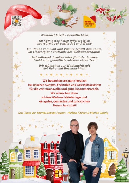 HomeConcept Füssen Immobilien & Homestaging wünscht Frohe Weihnachten